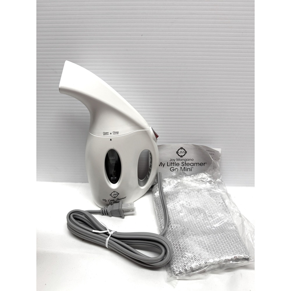 Joy Mangano My Little Steamer Go Mini 900 Watt Deluxe White Handheld Travel Case